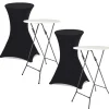 Tables hautes pliantes d’extérieur + housses noires