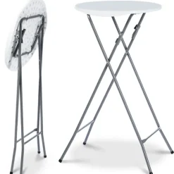Tables hautes pliantes d’extérieur + housses noires