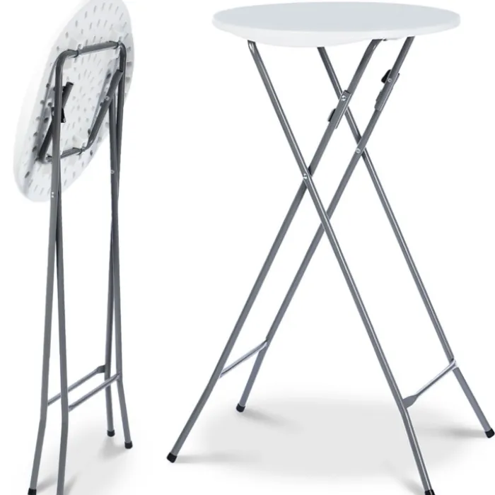 Tables hautes pliantes d’extérieur + housses noires