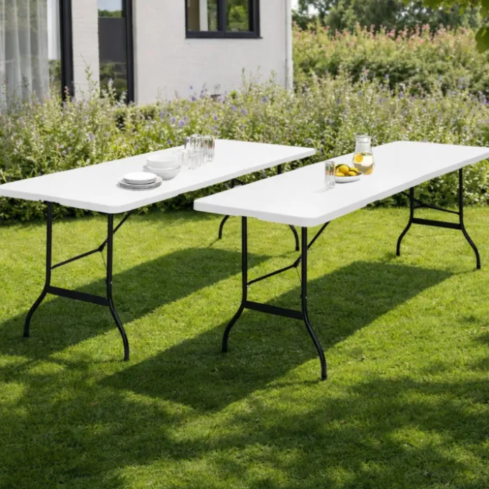 Tables pliantes d'extérieur 180 cm blanche