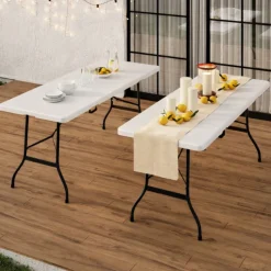 Tables pliantes d'extérieur 180 cm blanche