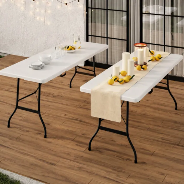 Tables pliantes d'extérieur 180 cm blanche