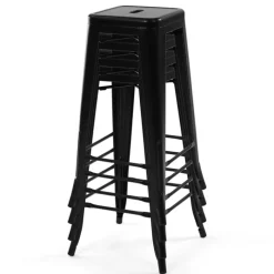 Tabouret style industriel noir mat x4