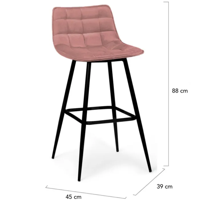 Tabourets de bar en velours multicolore