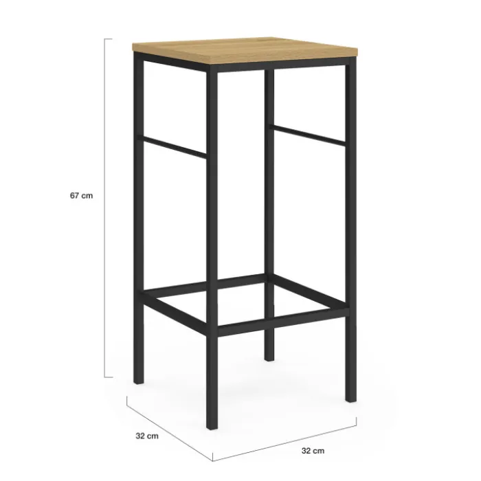 Tabourets de bar industriel métal et bois
