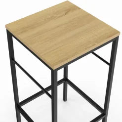 Tabourets de bar industriel métal et bois