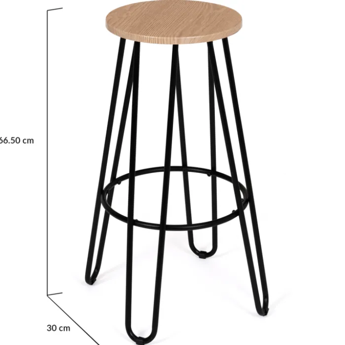 Tabourets de bar industriel bois et métal