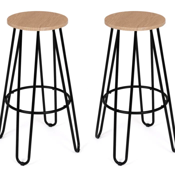 Tabourets de bar industriel bois et métal