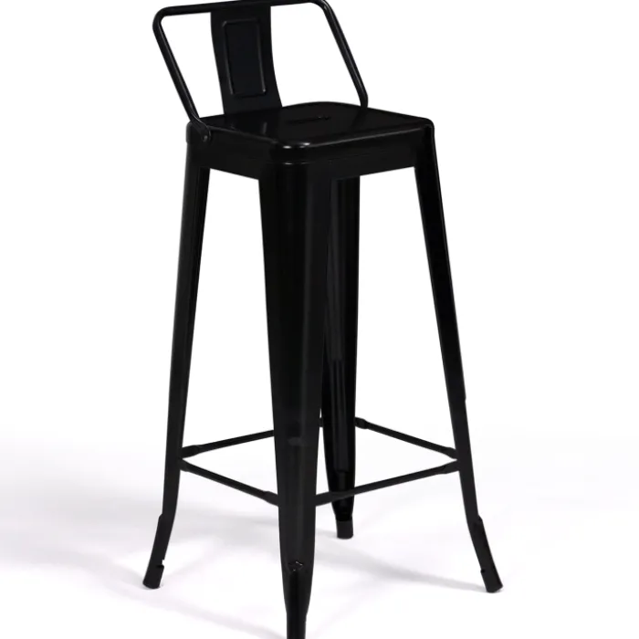Tabourets de bar métal noir avec dossier