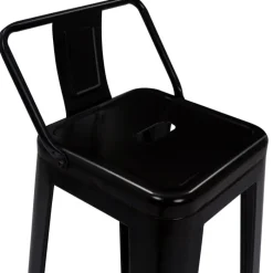 Tabourets de bar métal noir avec dossier