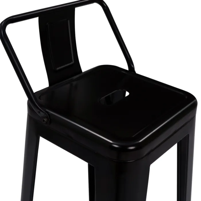 Tabourets de bar métal noir avec dossier