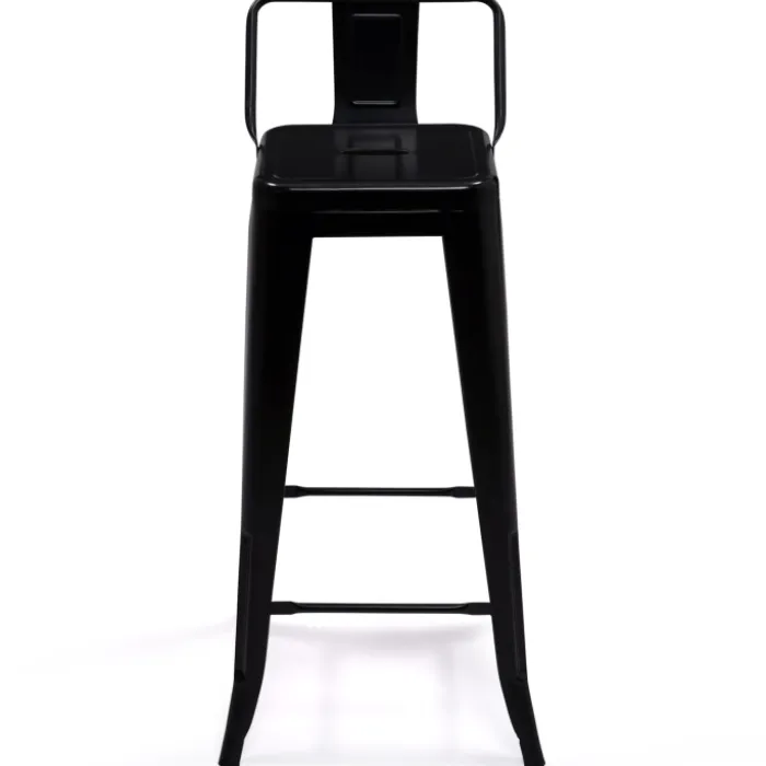 Tabourets de bar métal noir avec dossier