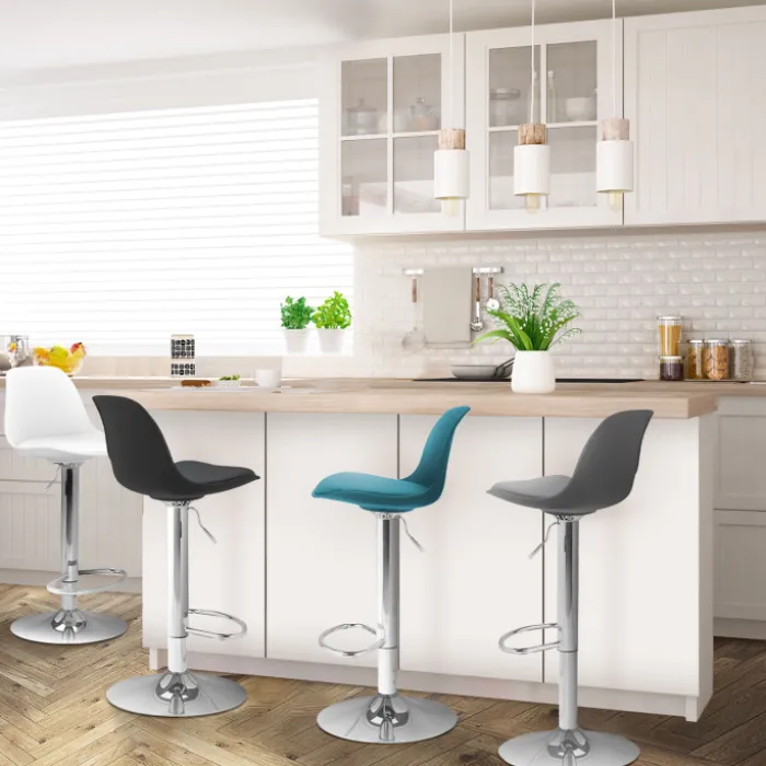 Tabourets de bar réglables design 4 couleurs