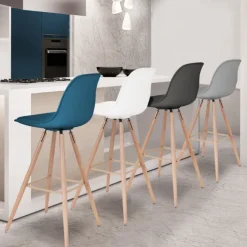 Tabourets de bar scandinaves 4 couleurs