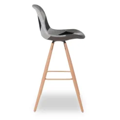 Tabourets de bar scandinaves patchworks noir, gris et blancs