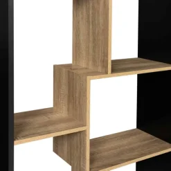 Étagère 161 cm double position bois imitation hêtre et noir