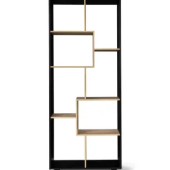 Étagère 161 cm double position bois imitation hêtre et noir