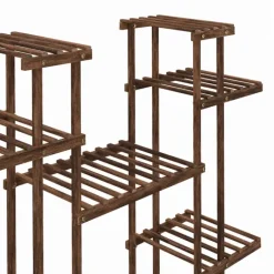 Étagère à pots de fleurs en bois de sapin 8 niveaux et roulettes