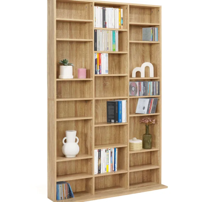 Étagère bibliothèque 30 cases modulables effet bois