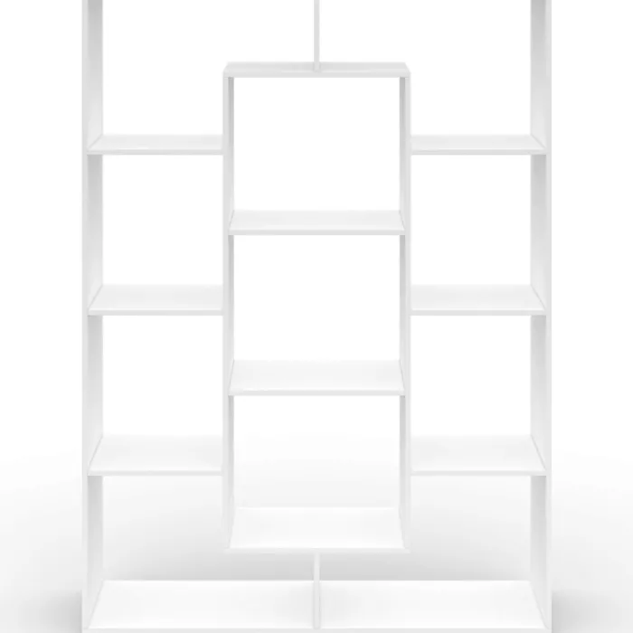 Étagère bibliothèque blanche 143 cm 11 compartiments