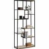 Étagère bibliothèque design industriel 161 cm 8 niveaux asymétrique