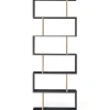 Étagère bibliothèque en S 189cm bois façon hêtre et noir