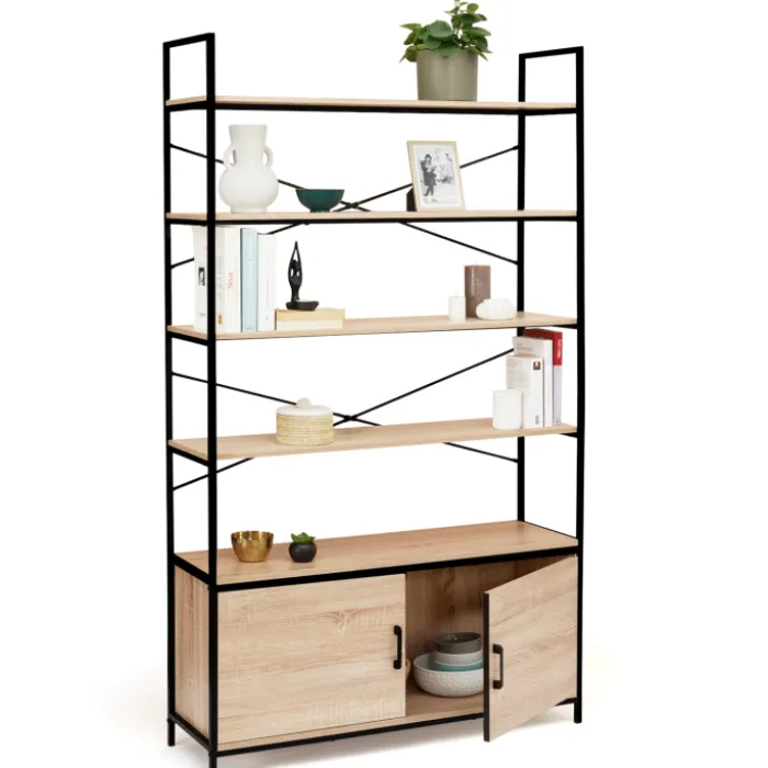 Étagère bibliothèque industrielle 170 cm