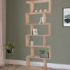 Étagère bois imitation hêtre en S 6 niveaux