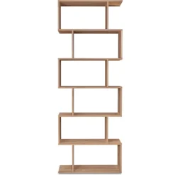 Étagère bois imitation hêtre en S 6 niveaux