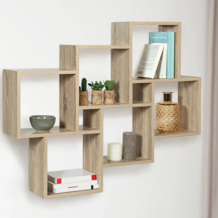 Étagère cube murale bois 1m