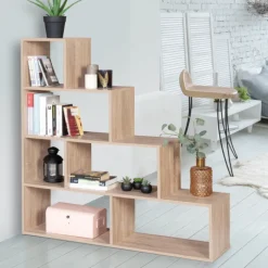 Étagère escalier bois façon hêtre