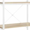 Étagère industrielle bois et métal blanc 5 niveaux