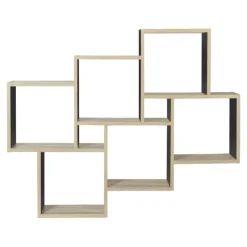 Étagère murale bois et noir double position