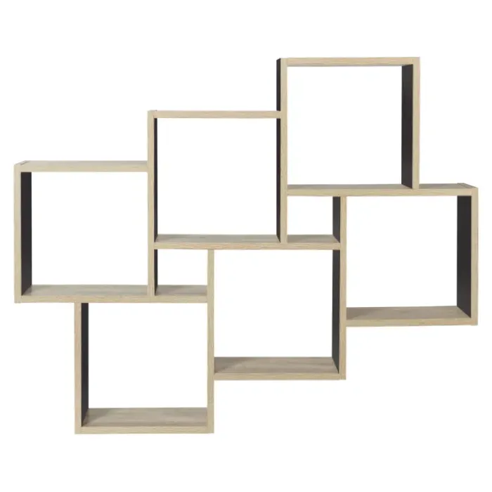 Étagère murale bois et noir double position