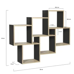 Étagère murale bois et noir double position