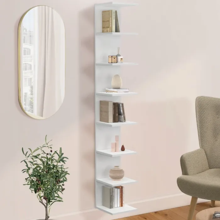 Étagère murale suspendue double position blanche 190 cm