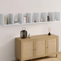 Étagère murale suspendue double position blanche 190 cm
