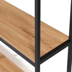 Étagère pour entrée bois et métal noir