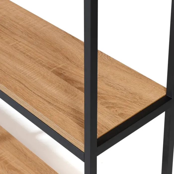 Étagère pour entrée bois et métal noir
