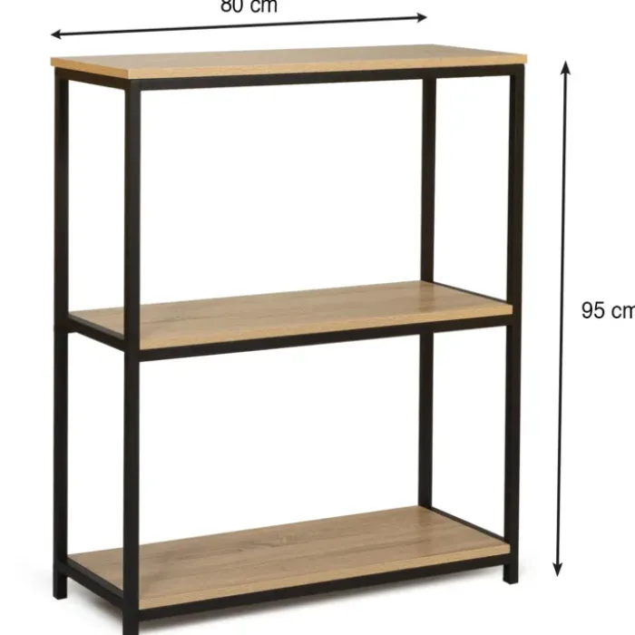 Étagère pour entrée bois et métal noir