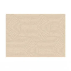 Tapis d'intérieur rectangle à motifs circulaire beige 160 x 220 cm
