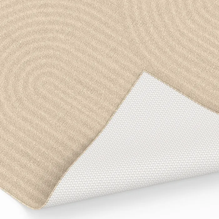 Tapis d'intérieur rectangle à motifs circulaire beige 160 x 220 cm