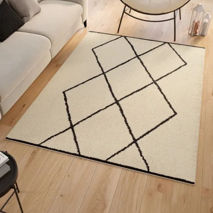 Tapis d'intérieur rectangle à motifs berbère 160 x 220 cm