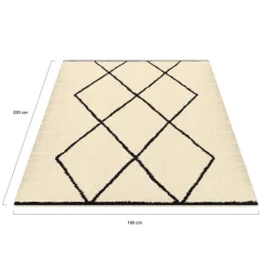 Tapis d'intérieur rectangle à motifs berbère 160 x 220 cm