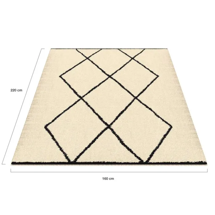 Tapis d'intérieur rectangle à motifs berbère 160 x 220 cm