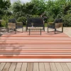 Tapis extérieur à rayures terracotta 270x370cm