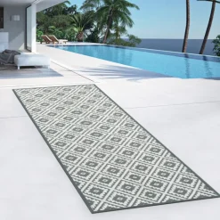 Tapis extérieur gris 80x250cm