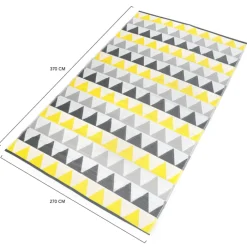 Tapis extérieur 270x370 cm triangles gris et jaune