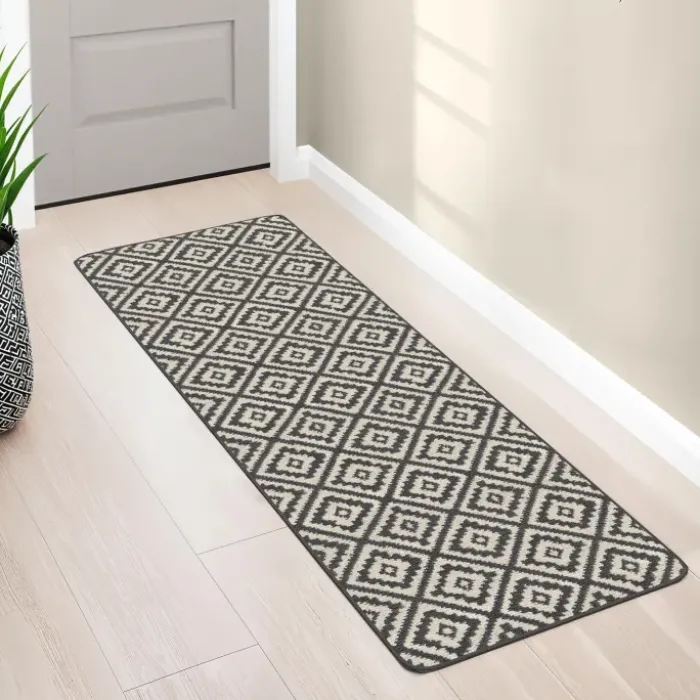 Tapis intérieur gris et blanc 60x180cm