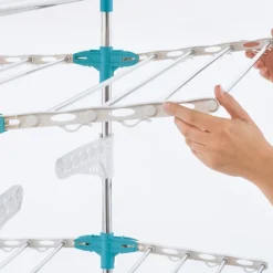 Étendoir à linge pliable avec barre télescopique